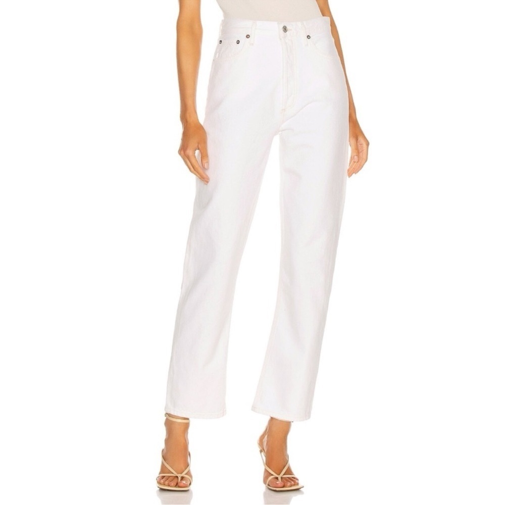 Agolde High Rise Straight-Leg Jeans in White